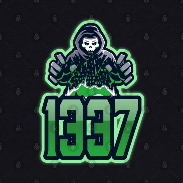 Cyber security - 1337 Hacker Green by Cyber Club Tees